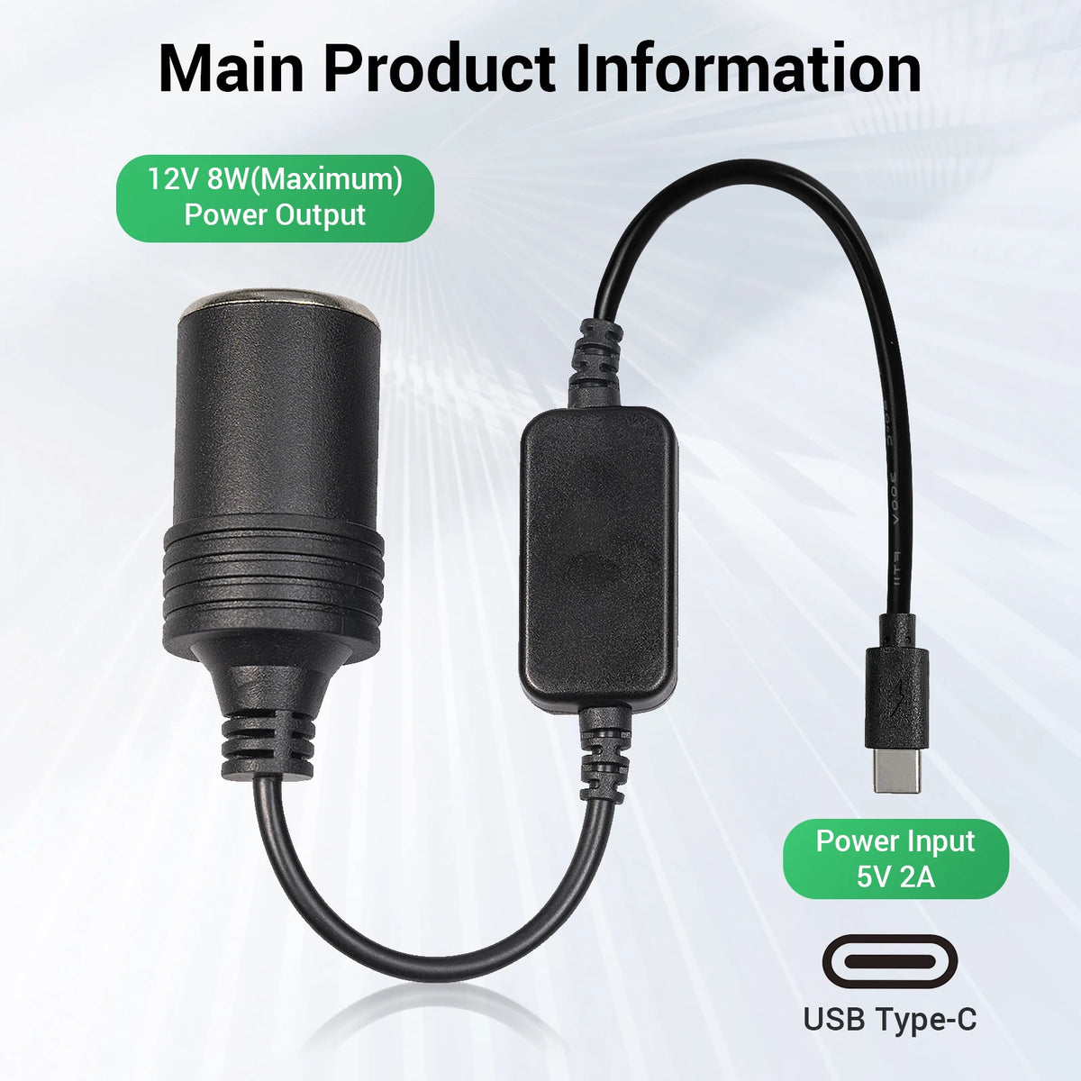 USB to 12V Socket Adapter