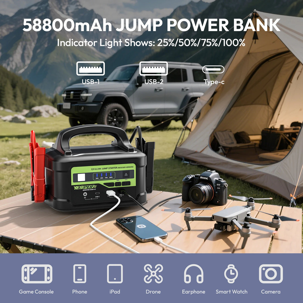 6000A Heavy-Duty Jump Starter