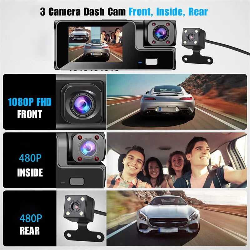 3-Channel 1080P Dash Cam