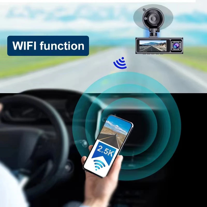 3-Channel WiFi Dash Cam