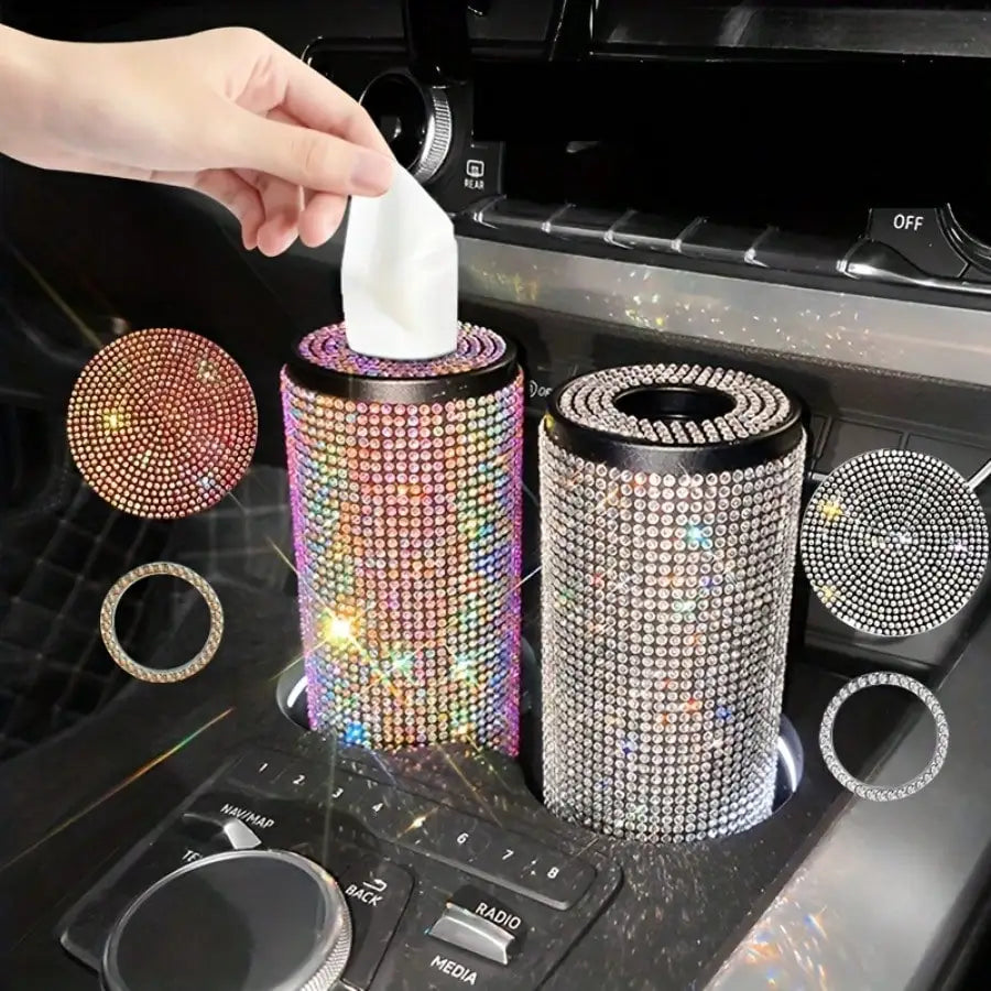 Bling Car Tissue Holder Set