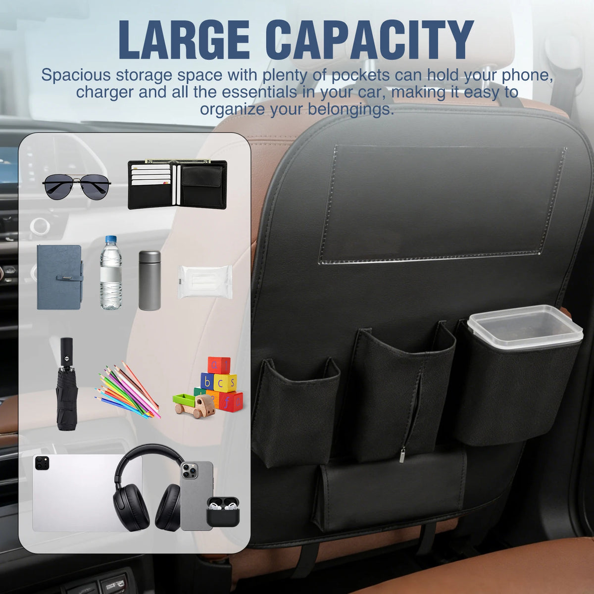 Leather Car Seat Organizer