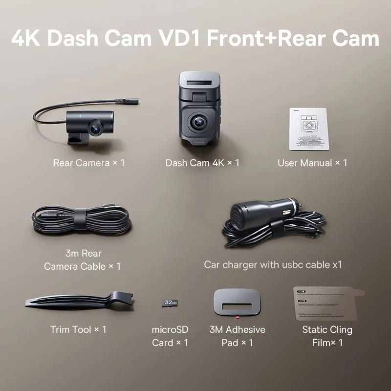 4K Front & Rear Dash Cam