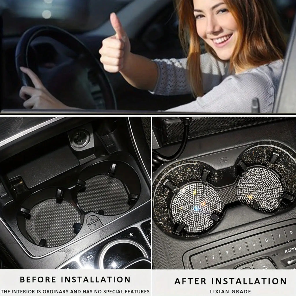 Bling Car Tissue Holder Set
