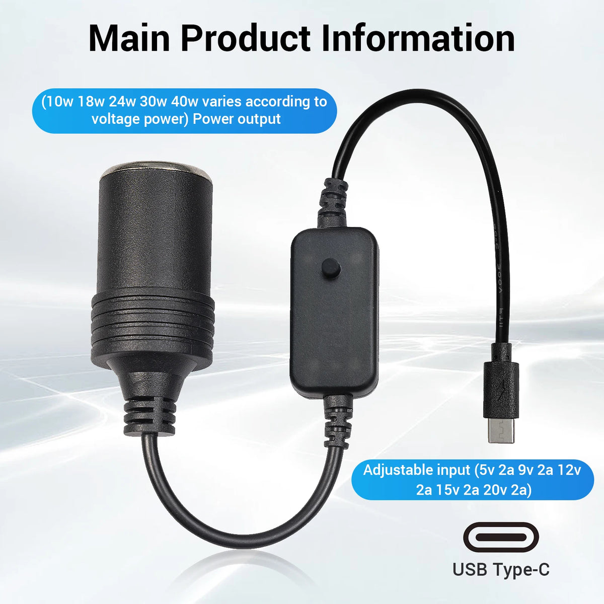 USB to 12V Socket Adapter