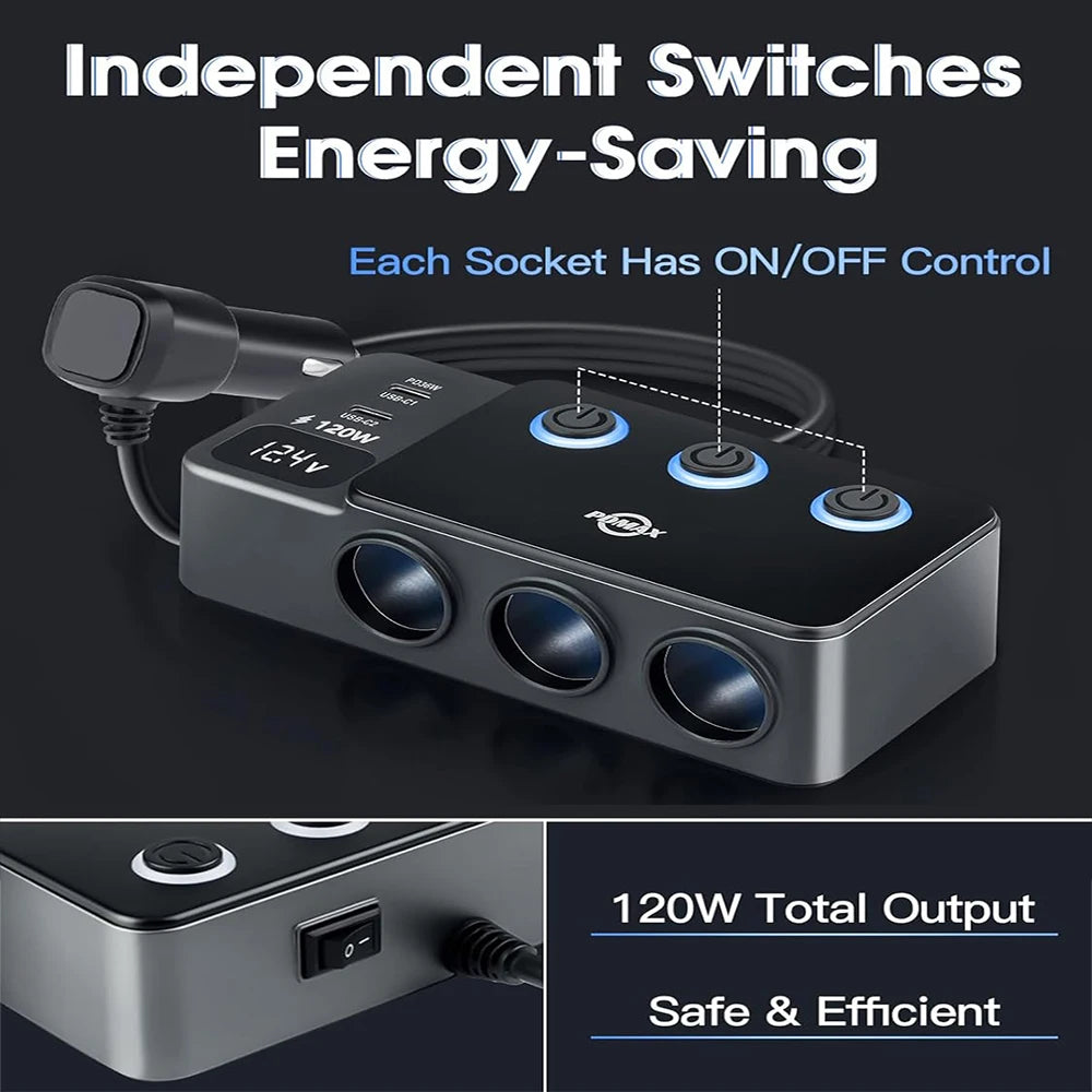 8-in-1 Multi-Port Car Charger
