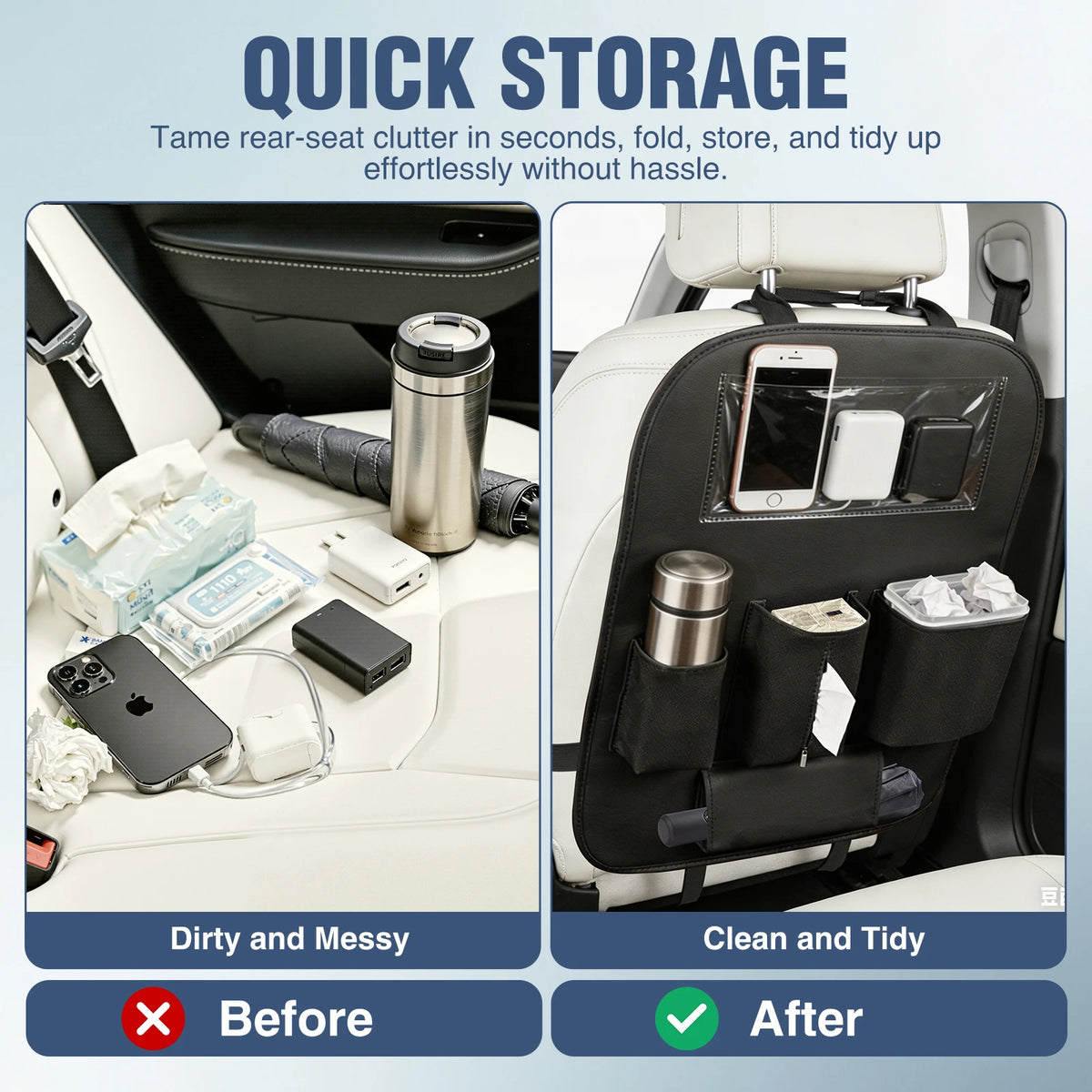 Leather Car Seat Organizer